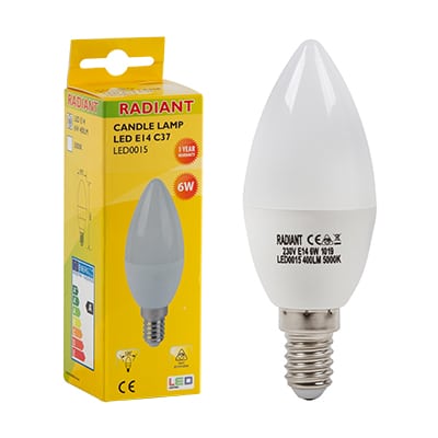 Candle Frosted 6w LED E14 5000K