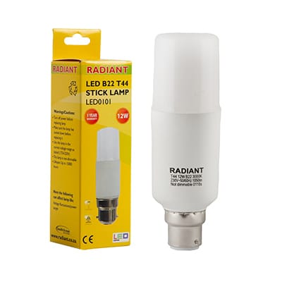 Stick Lamp Frosted T44 B22 LED 12w 3000K