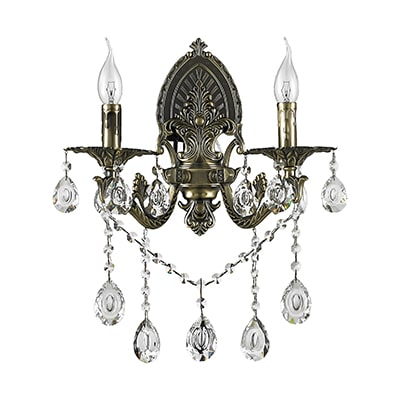 Phil Wall Light Crystal Antique Bronze 2xE14