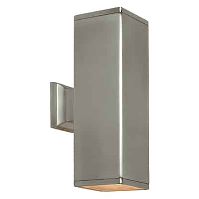*** Disc *** Beam Square Wall Light Indoor Only Satin Chrome 2xGU10