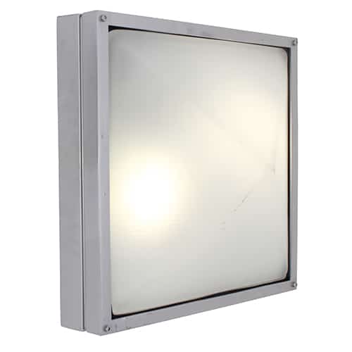 ***DISC***Square Large B/Head 325mm Silver 2x60w