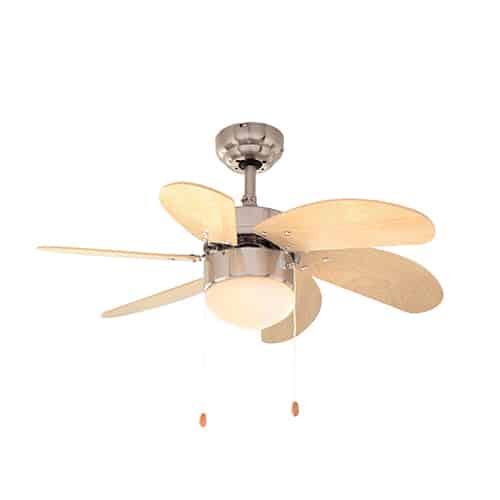 Turbo Swirl Ceiling Fan 6 Blades Natural Wood