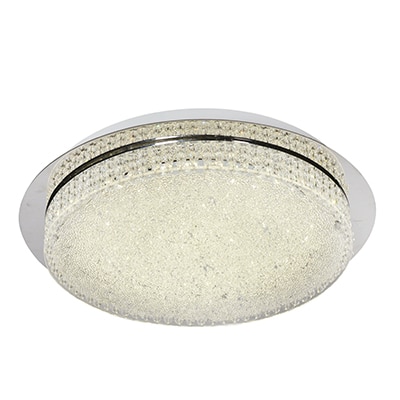 Crystal Round Ceiling Light Chrome LED 1x18w