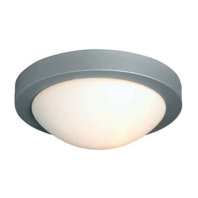 Flat Ceiling Light Satin Silver E27 1x60w