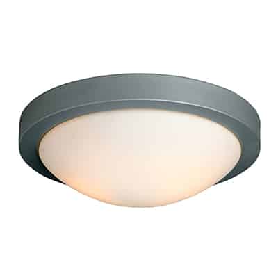 Flat Ceiling Light Satin Chrome E27 2x60w