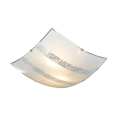 Ceiling Light Square Silver E27 2x60w