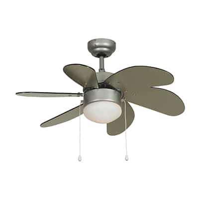 Mikro Ceiling Fan With Light Satin Silver