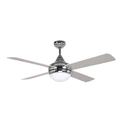 Ceiling Fan With Light Satin Chrome/Satin Silver