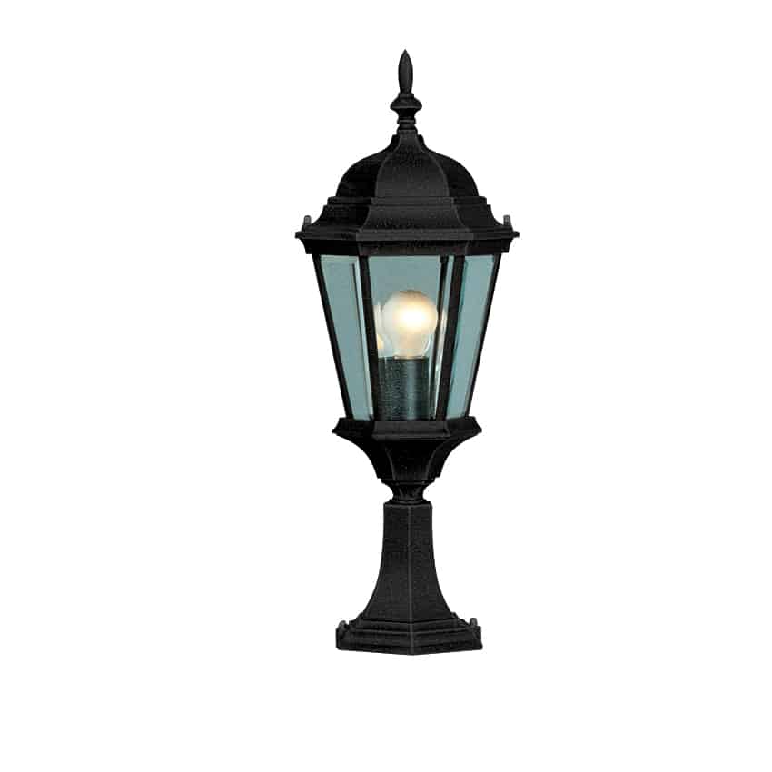 Thames Pillar Outdoor Lantern Black 1xE27