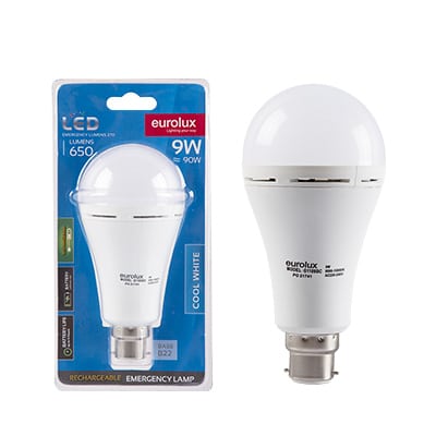 Rechargeable B22 LED 9w Blister
