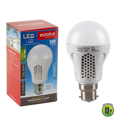Rechargeable Lamp B22 LED 5w 6500K