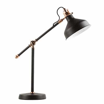 Table Lamp Steel Black & Copper 1xE27