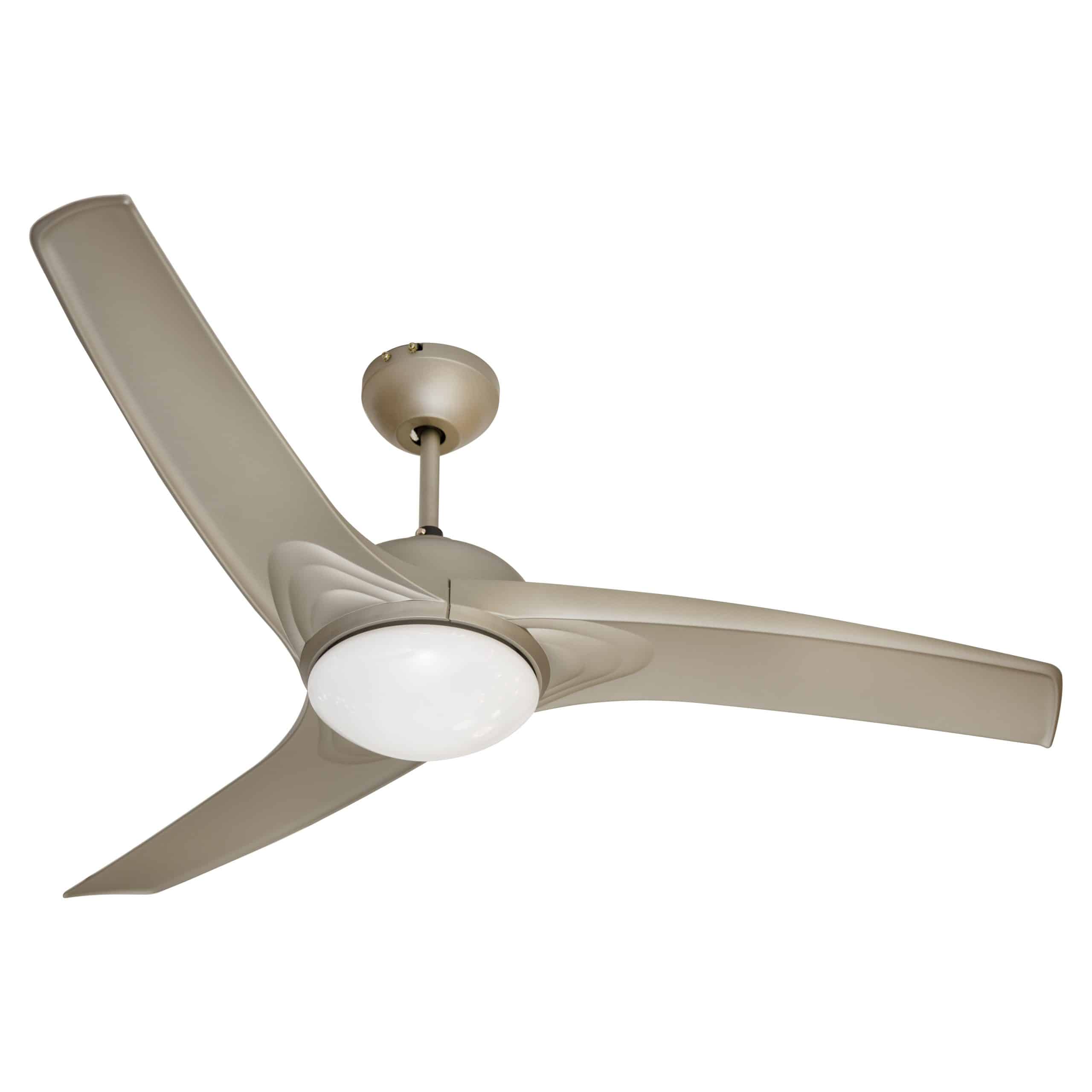 Mach One Ceiling Fan With Light & Remote Satin Titanium Non Dimmable